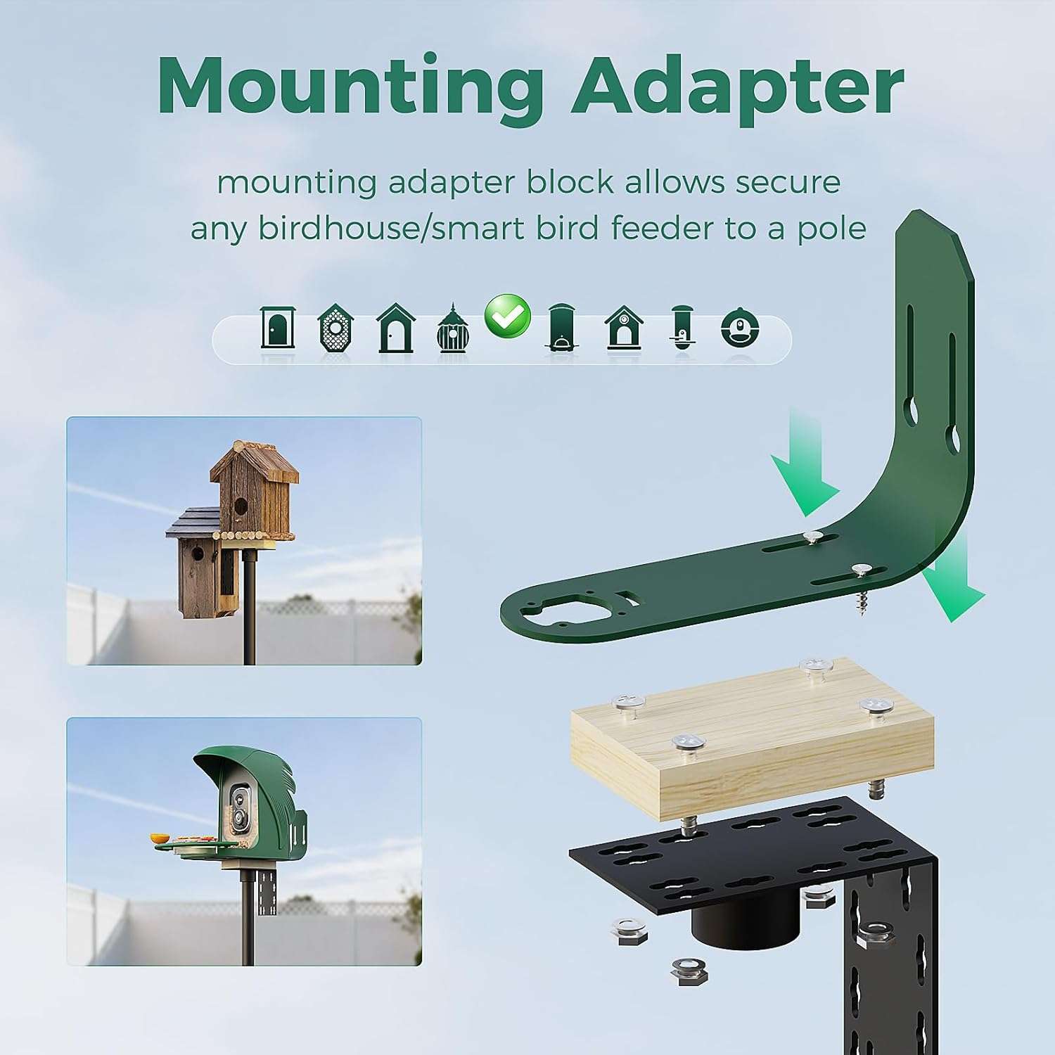 Soporte Metalico Ajustable Para Casa De Aves Y Camaras 231 cm - Imagen 3